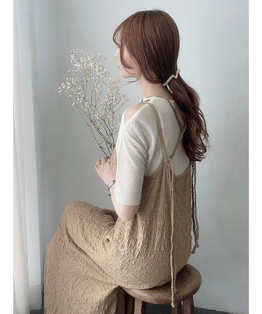 Green Parks 透かし編み肩あきニットプルオーバー 