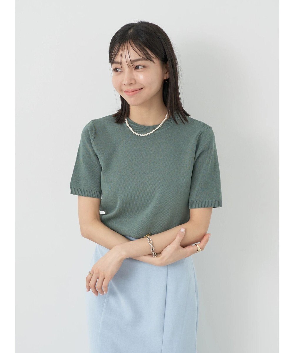 earth music&ecology 総針クルーネックハンソデプルオーバー 