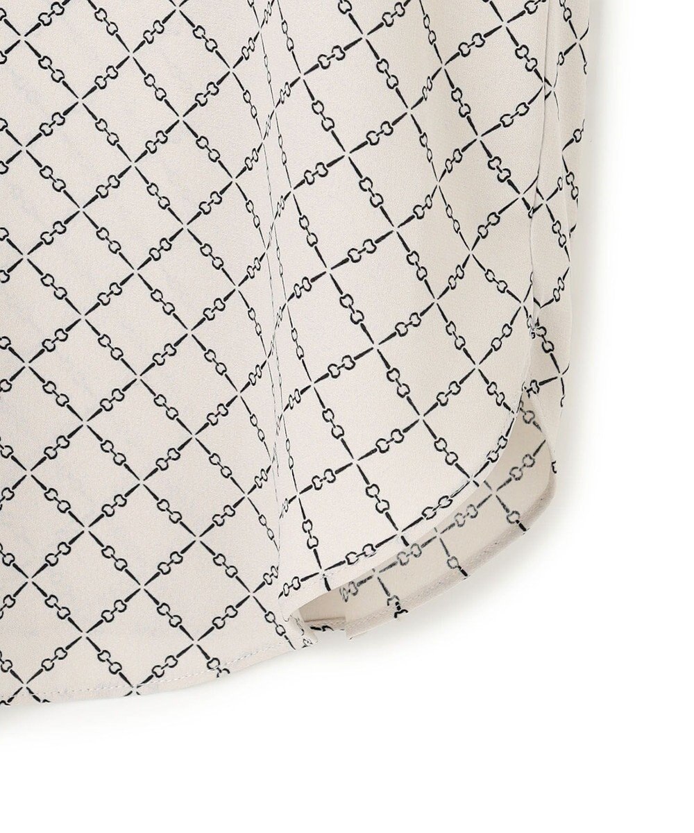 ICB L 【先行予約・WEB限定カラーあり】BackSatinAmunzen 5分袖バンドカラーブラウス 