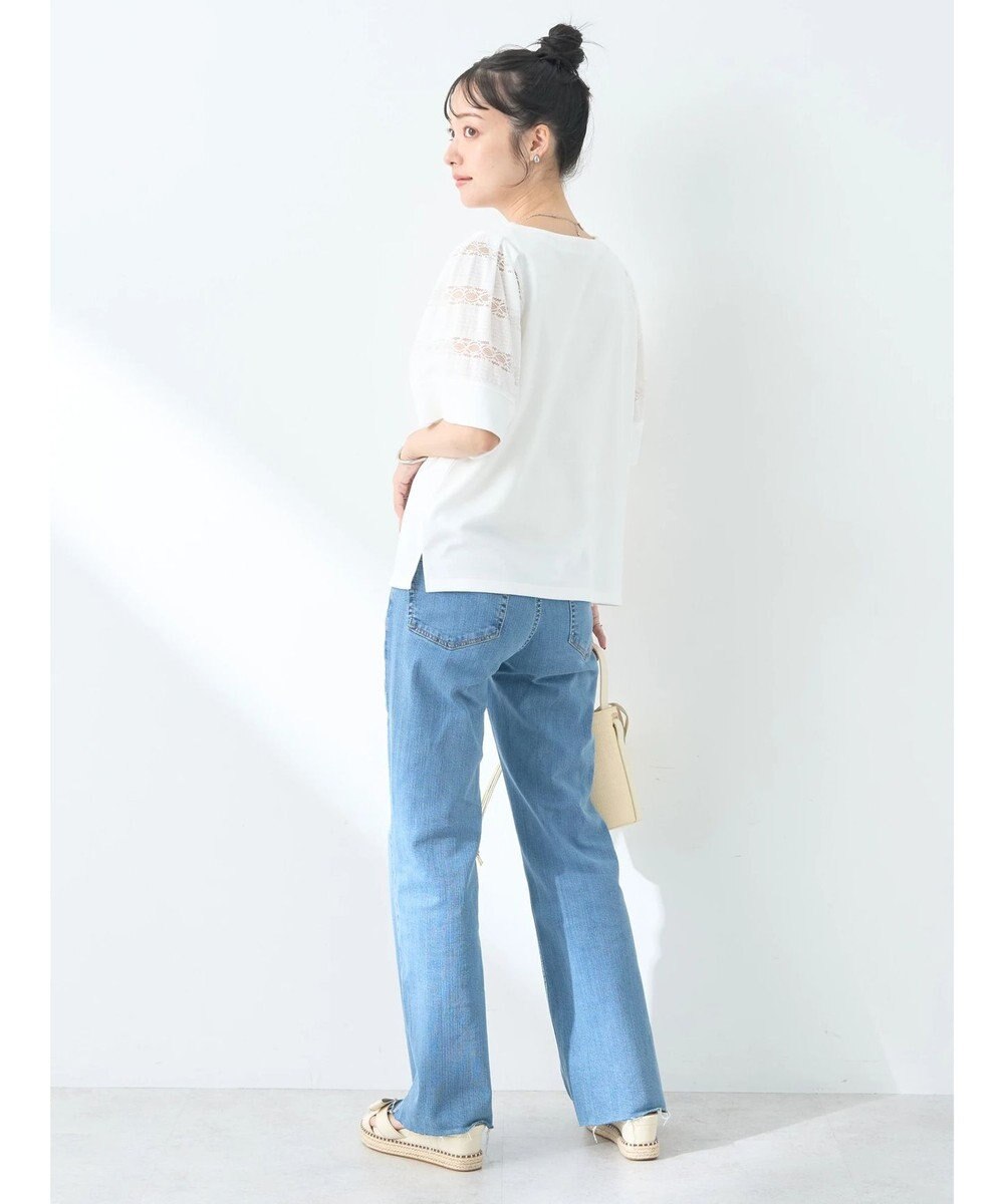 earth music&ecology フレア袖レースプルオーバー 