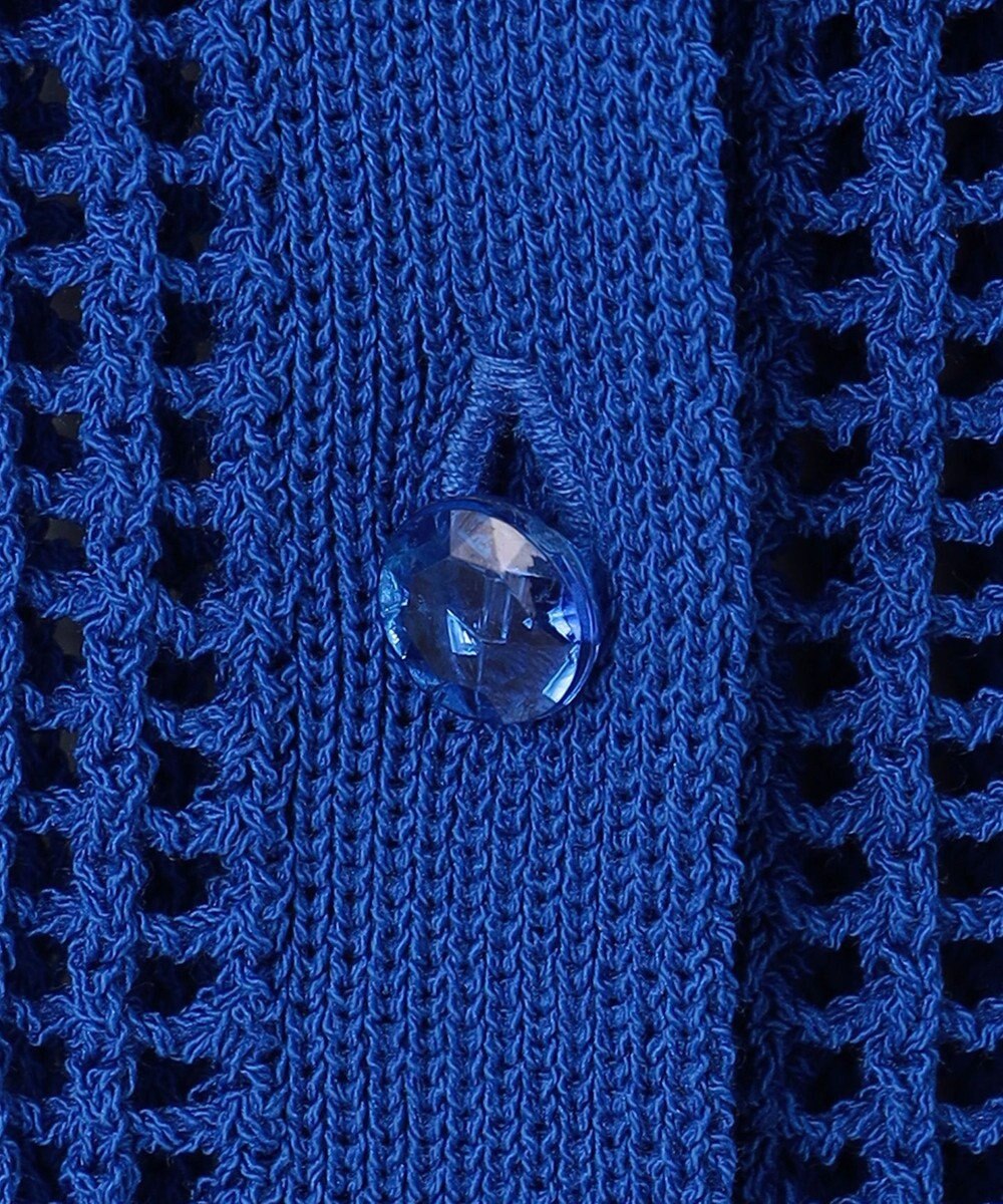 組曲 L 【前後着用可】メッシュ5分袖ニット カーディガン 