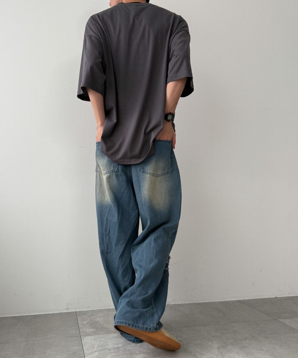 WEGO クロスモチーフオーバーダイバギーパンツ 