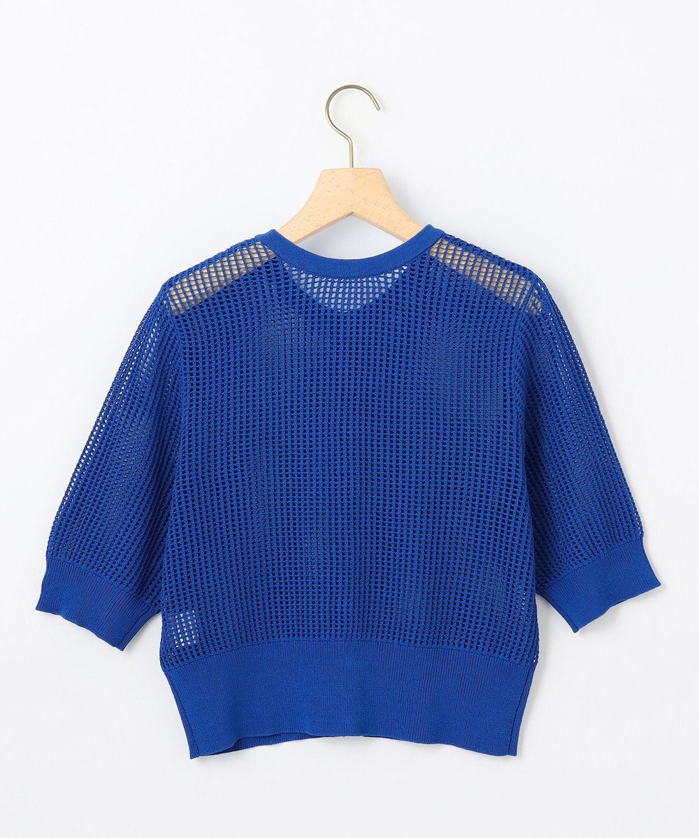 組曲 L 【前後着用可】メッシュ5分袖ニット カーディガン 