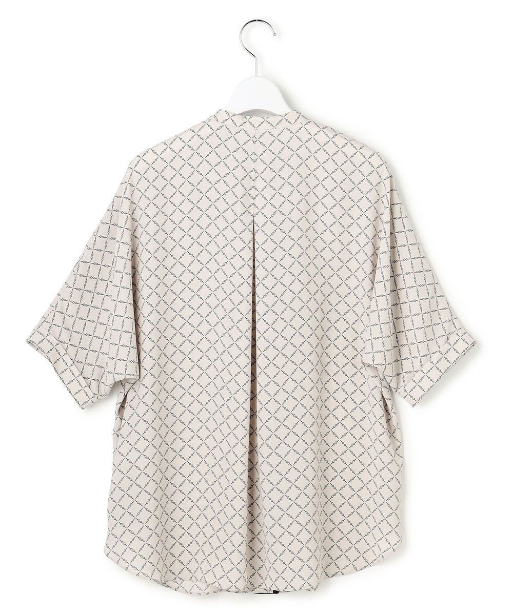 ICB L 【先行予約・WEB限定カラーあり】BackSatinAmunzen 5分袖バンドカラーブラウス 