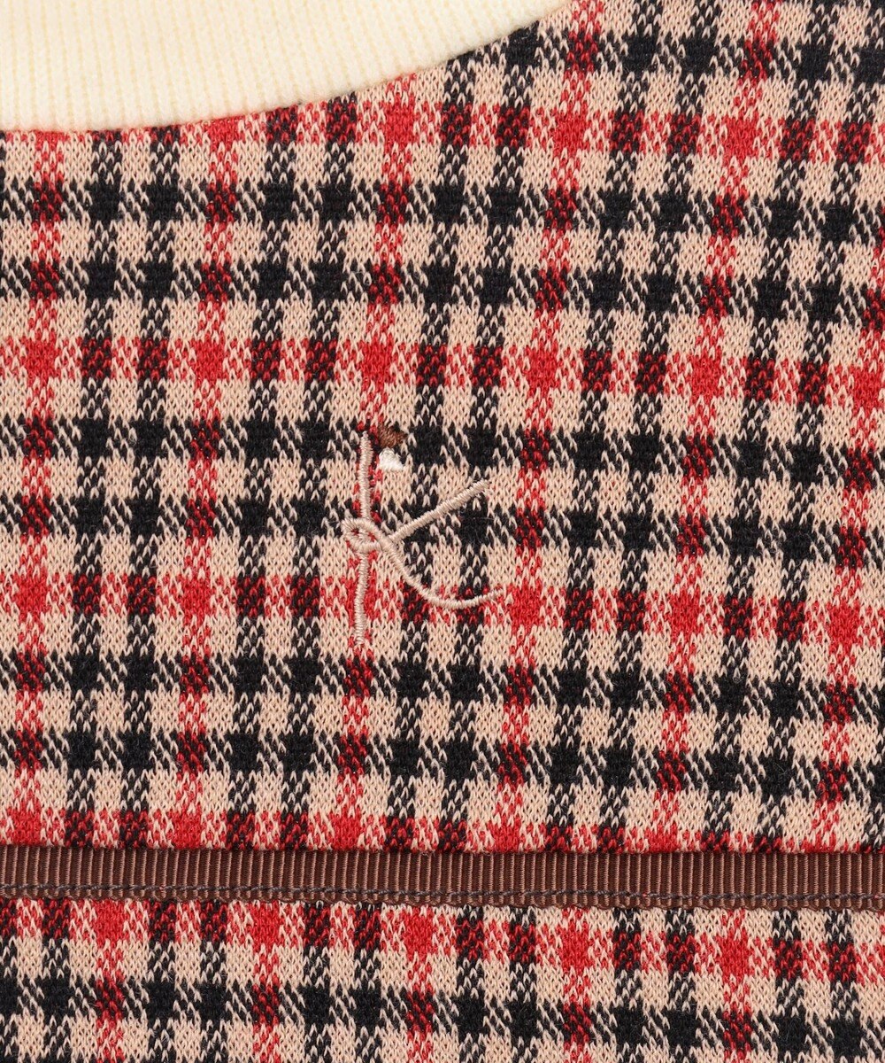 組曲 KIDS 【90-100㎝】チェックジャガード ワンピース 