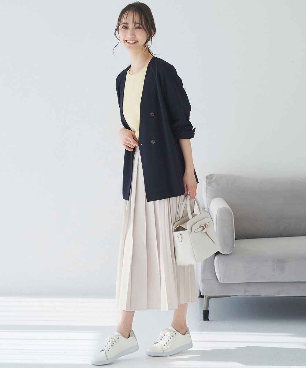 ANY SIS 【洗える】ノーカラーライト ジャケット 