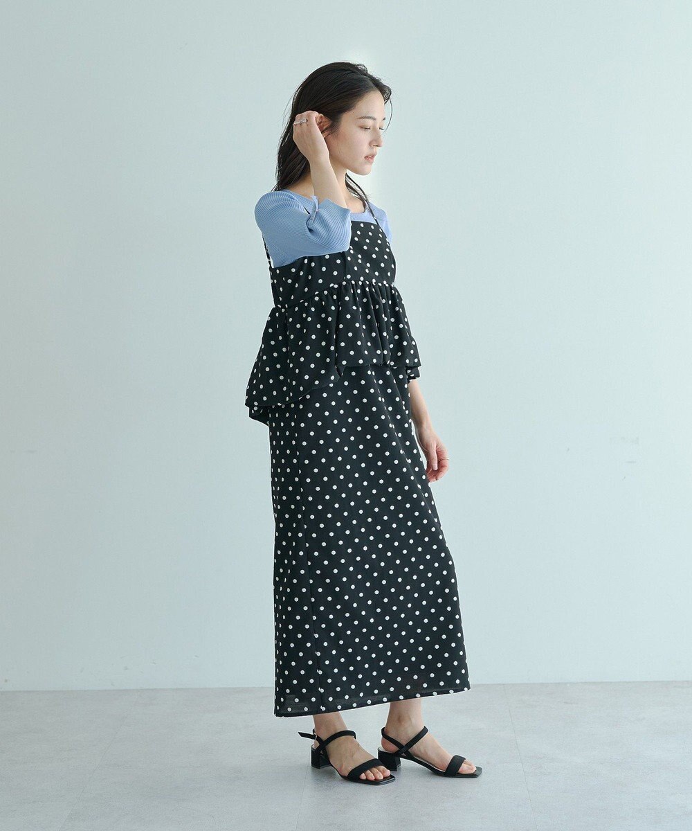 YECCA VECCA ドット柄バルーンキャミワンピース 