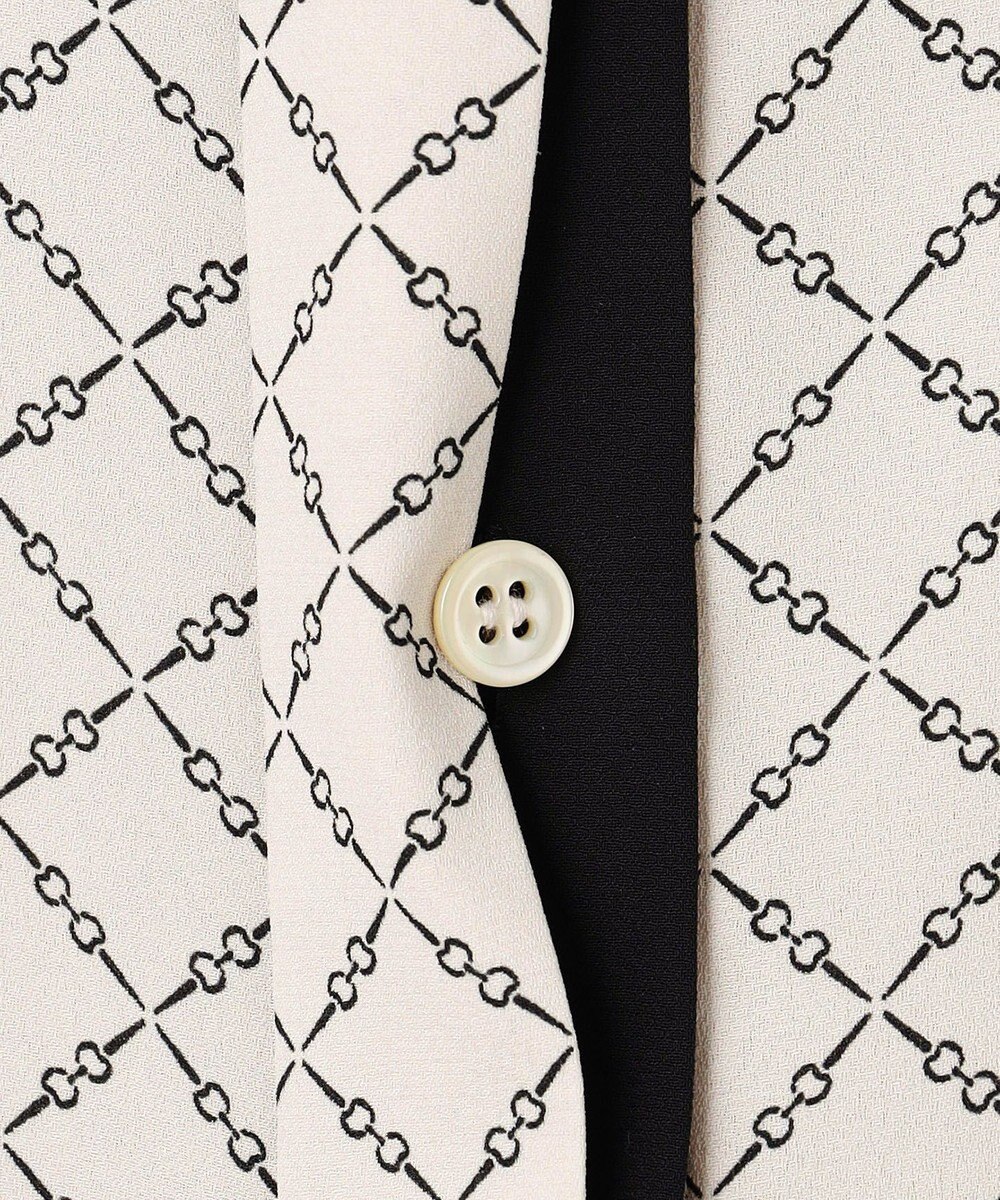 ICB L 【先行予約・WEB限定カラーあり】BackSatinAmunzen 5分袖バンドカラーブラウス 