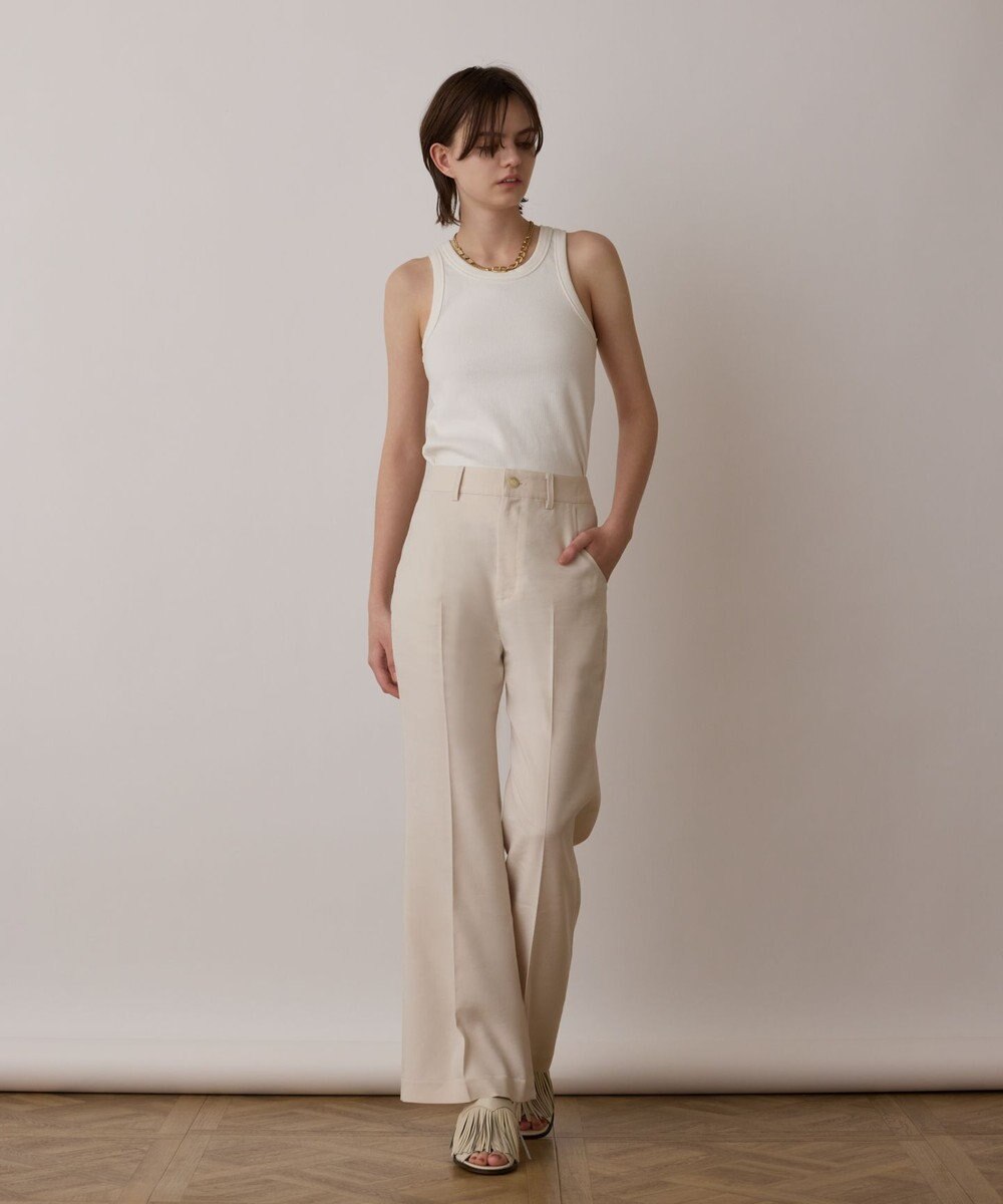 GRACE CONTINENTAL リネンサテンフレアパンツ 