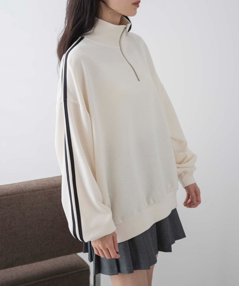 WEGO ラインハーフジップBIGスウェット 