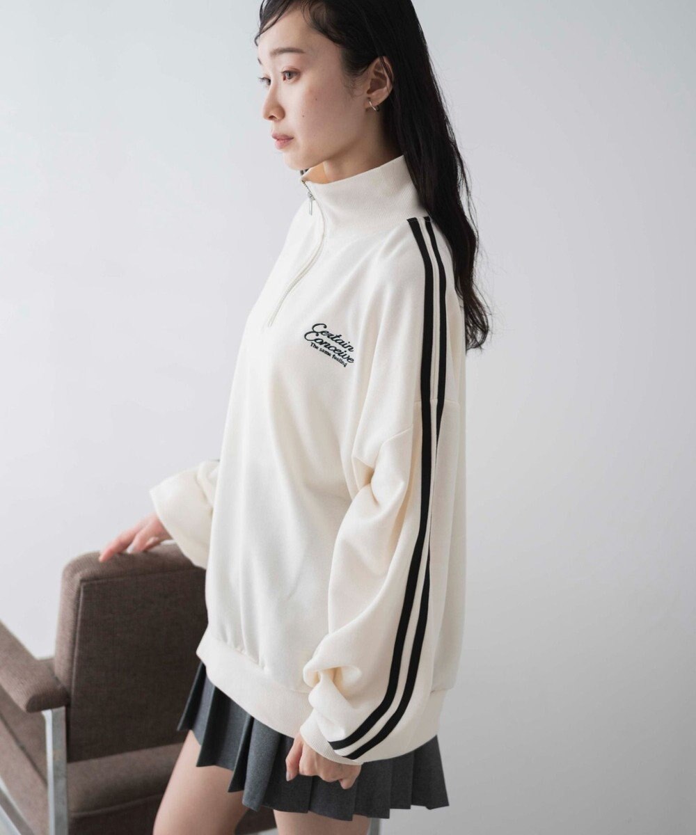 WEGO ラインハーフジップBIGスウェット 