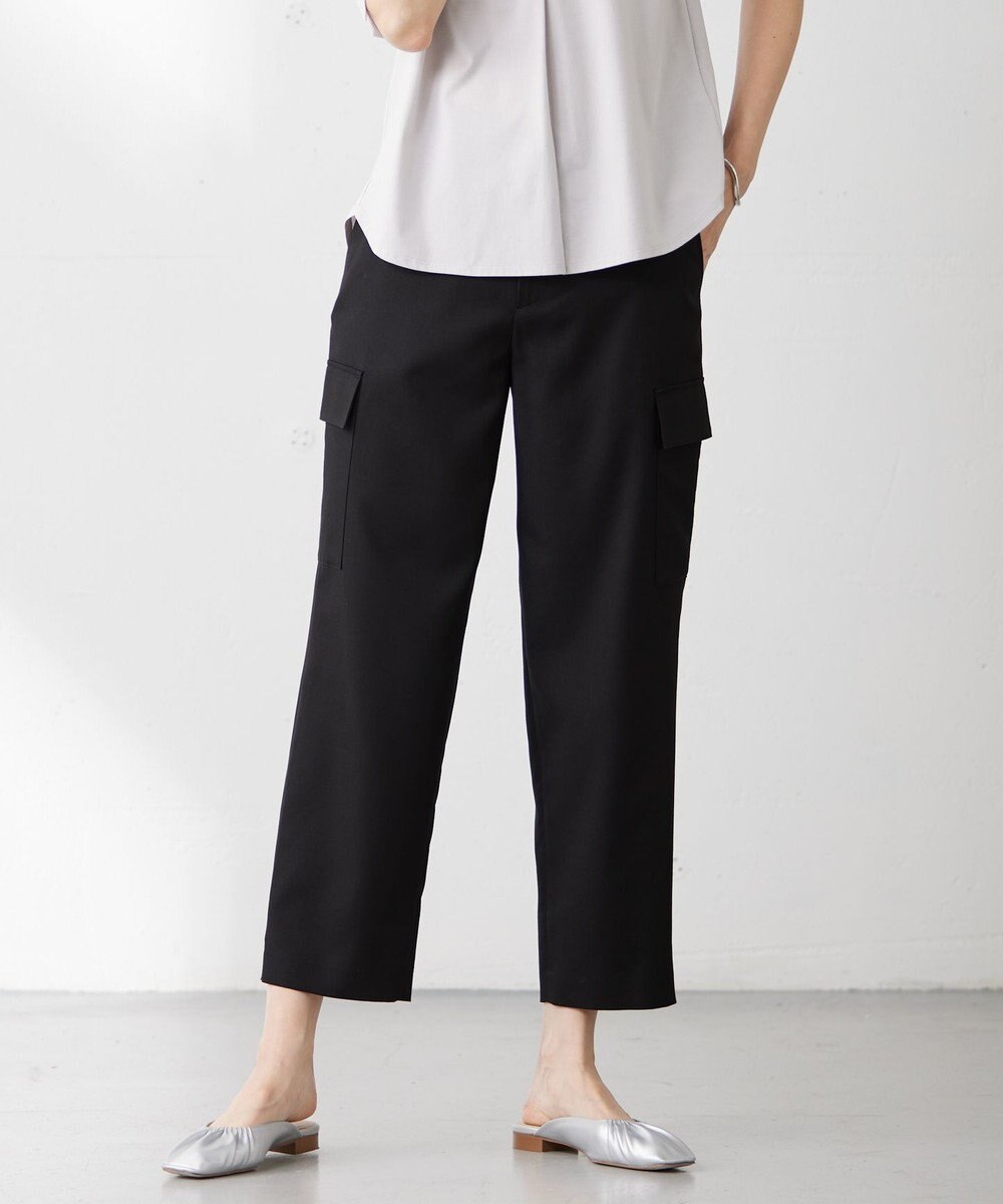 J.PRESS LADIES L 【洗える】ツイルライトストレッチ テーパード カーゴ パンツ 