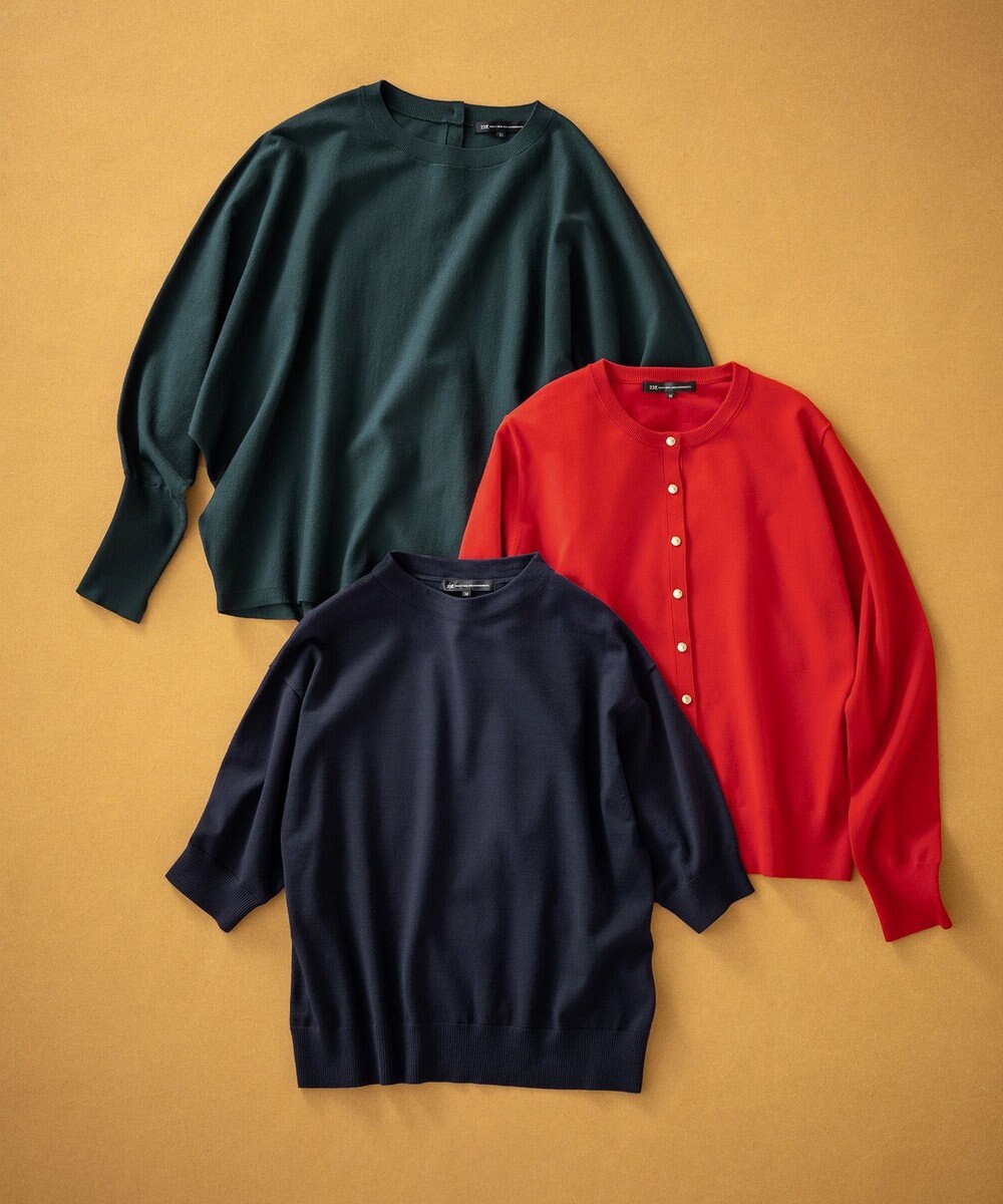 23区 L 【洗える/セットアップ対応】ヴィスコースストレッチ ドルマン ニット 