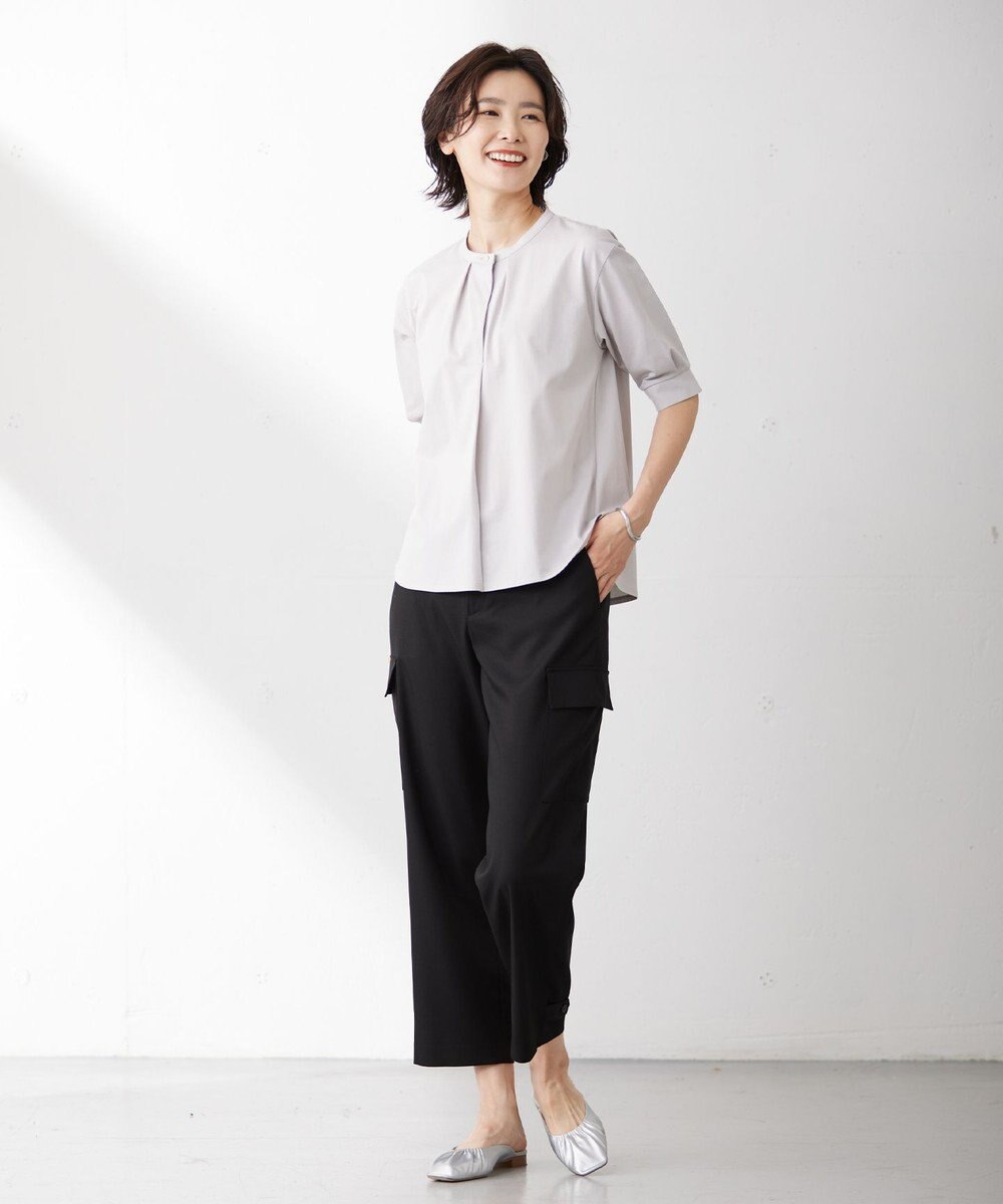 J.PRESS LADIES L 【洗える】ツイルライトストレッチ テーパード カーゴ パンツ 