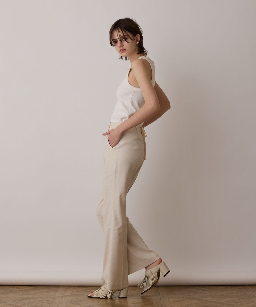 GRACE CONTINENTAL リネンサテンフレアパンツ 