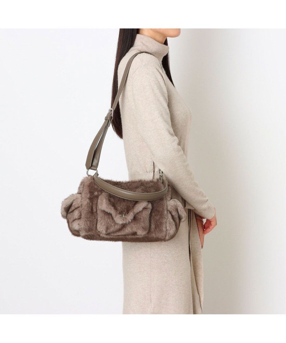 UNBILLION カシュカシュ cachecache / フェイクファーフラップポケット付き2wayショルダー 