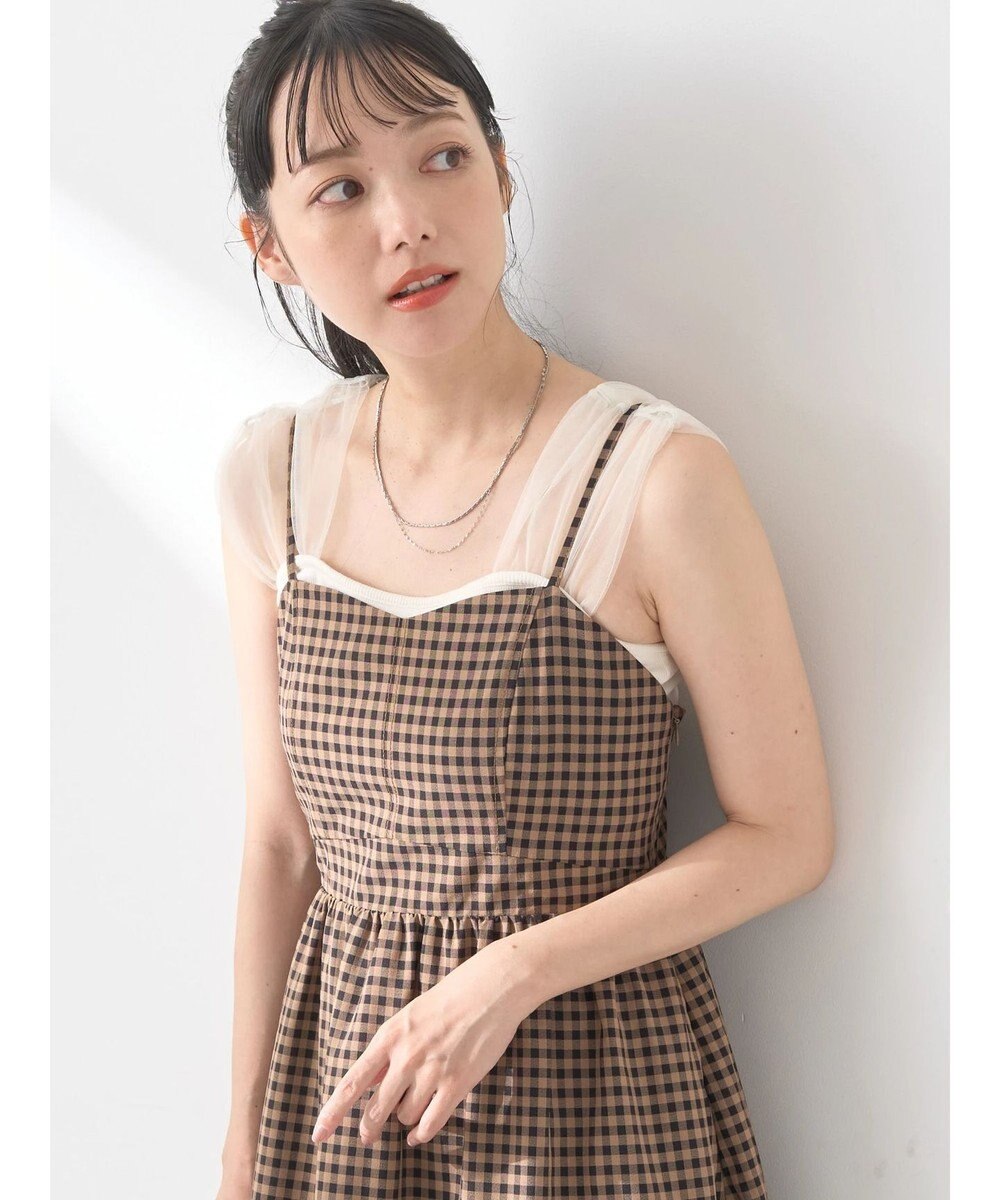 earth music&ecology チュールドッキングカップ付キャミソール 