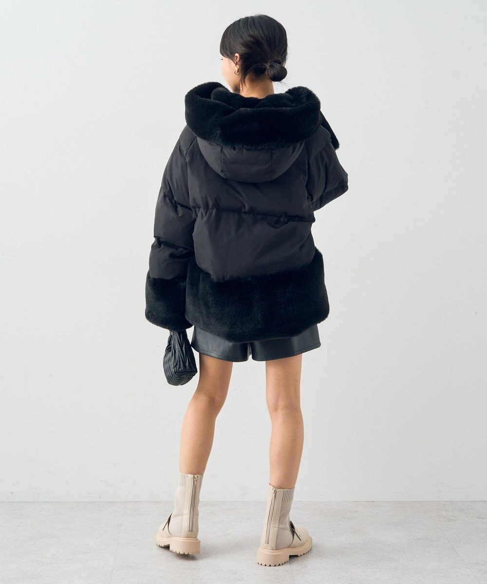 earth music&ecology フードファー中綿ショートコート 