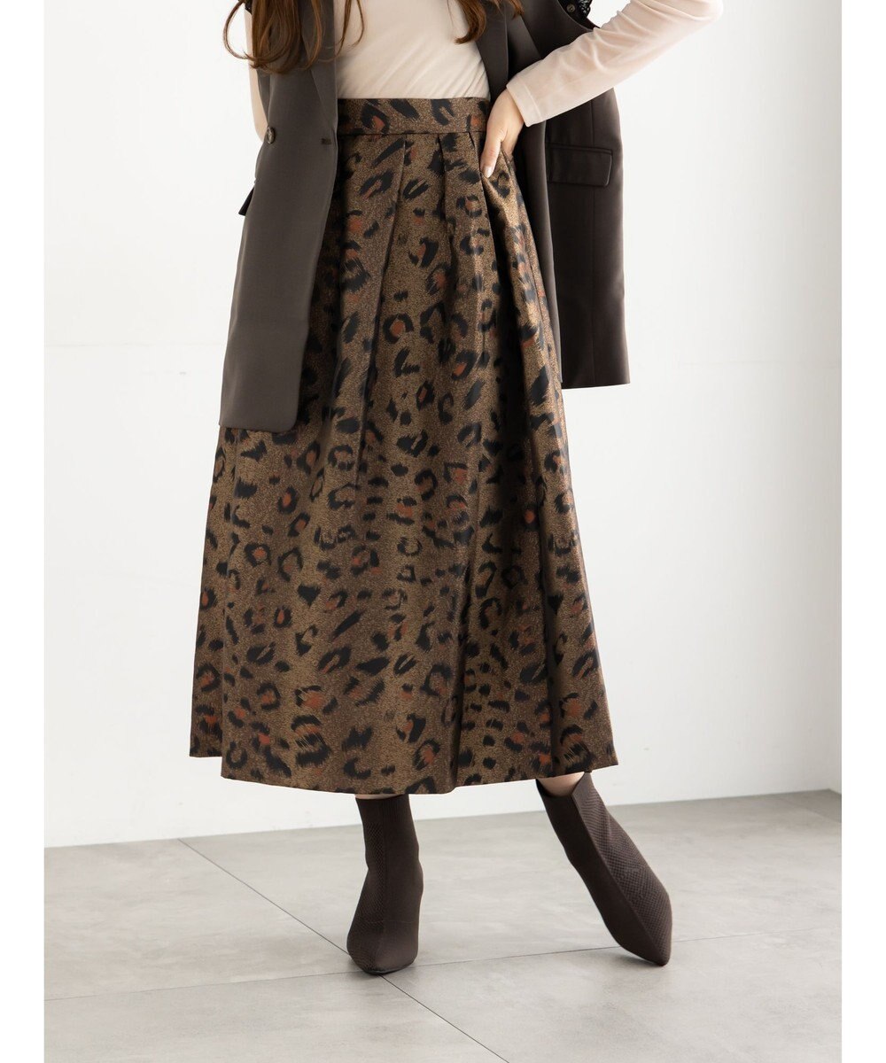 Te chichi レオパードジャガードフレアスカート《2025Autumn catalog vol.2 item》 
