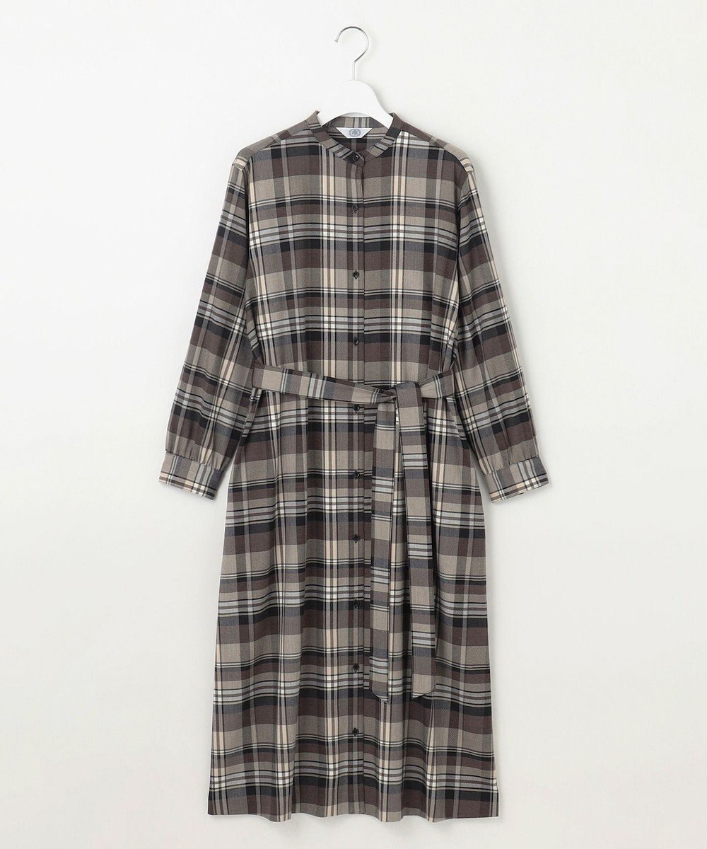 J.PRESS LADIES L 【洗える】テトロンレーヨン/ウール milledタータン ワンピース 