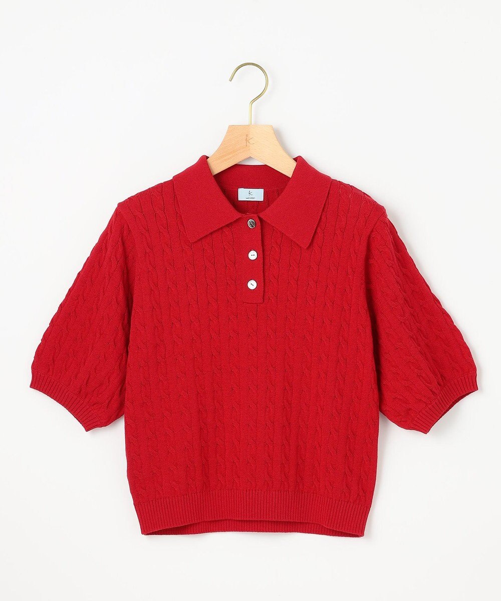 組曲 L ポロ襟 ニットプルオーバー 