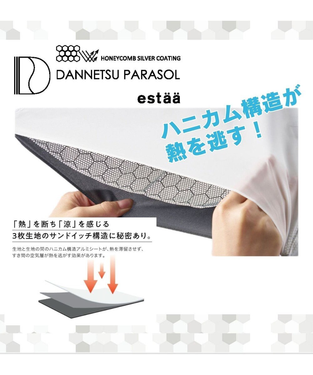 MOONBAT 【ハニカム断熱パラソル】estaa エスタ フォレスト 長傘  晴雨兼用 日傘 遮熱 耐風 50cm 