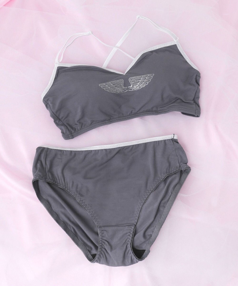 WEGO 【ブラトップ＆ショーツセット】Liliane　Ciel　フェザーラメ 