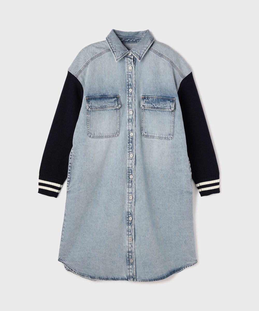 GRACE CONTINENTAL ニットスリーブデニムワンピース 