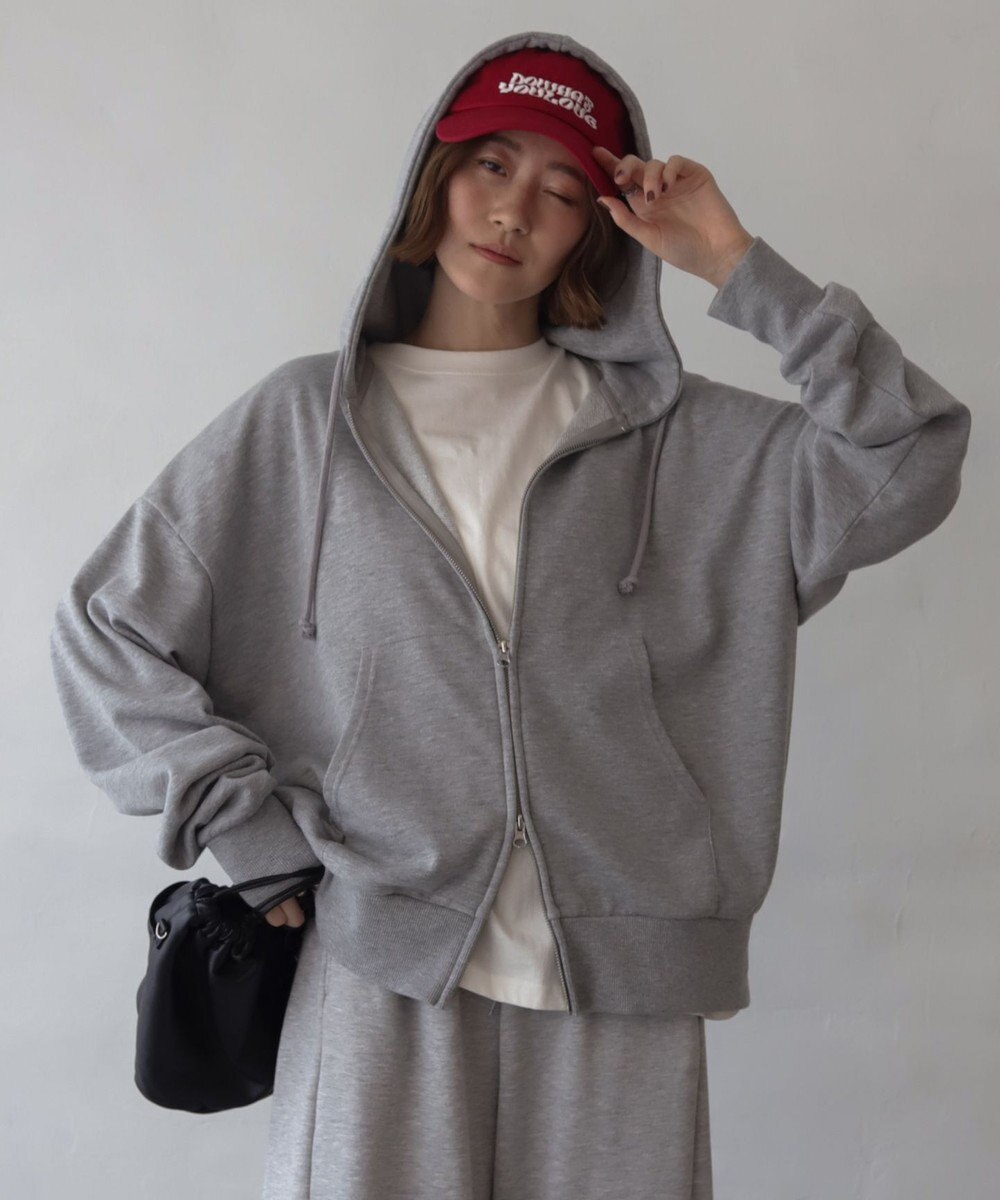 WEGO 【ユニセックス着用ITEM/MLサイズ展開】コンパクトフィットダブルZIPパーカー 