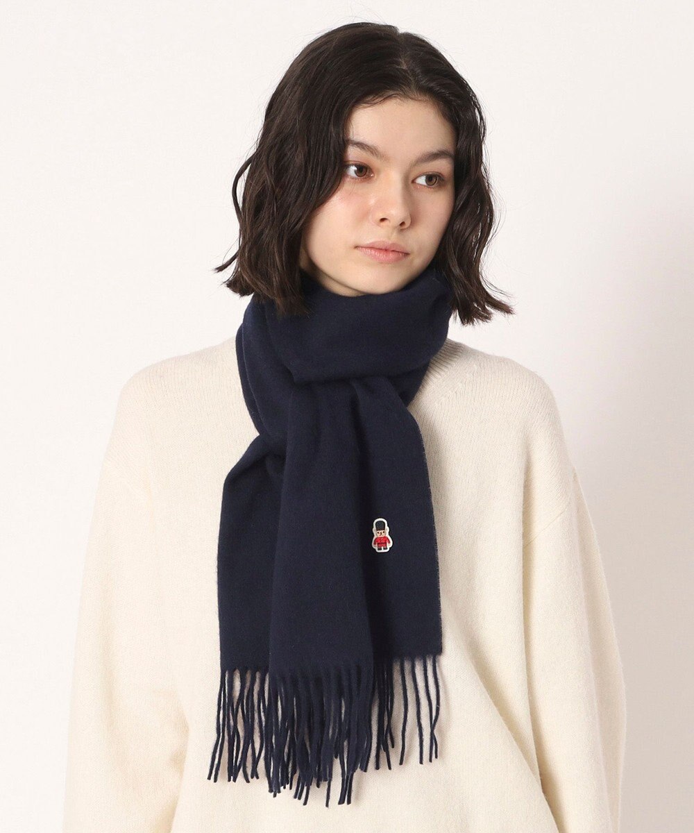 MOONBAT 【WEB限定】MACKINTOSH PHILOSOPHY バッキンガムベア付きウール100%無地マフラー (パッケージ付き) 