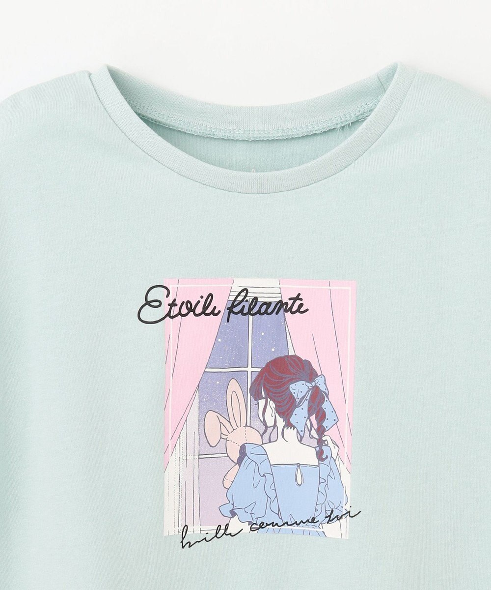ANY KIDS 袖フリル エモプリント Ｔシャツ 