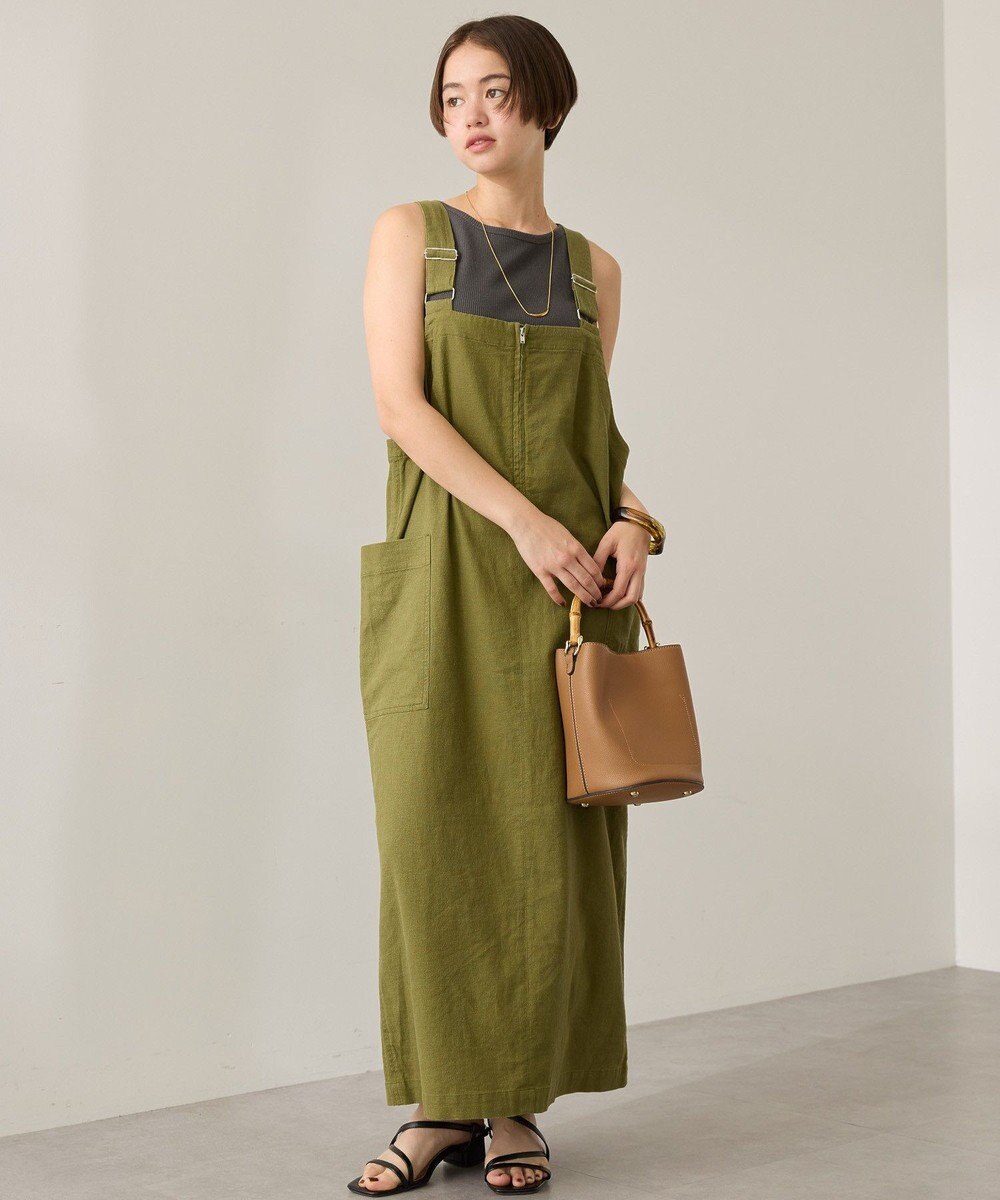 AMERICAN HOLIC 【WEB限定】リネンブレンドIラインジャンパースカート 