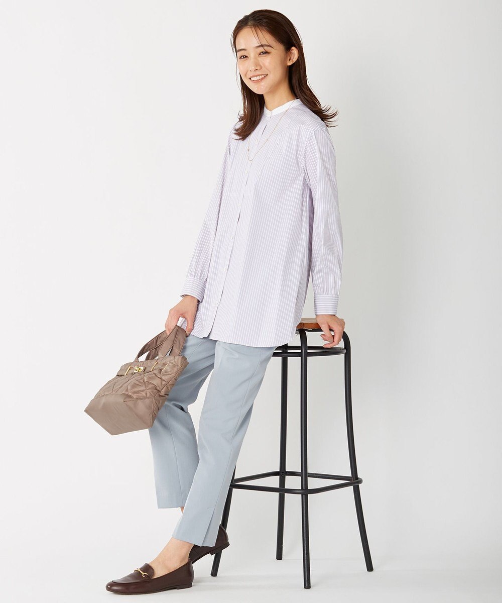 J.PRESS LADIES 【洗える】40/2NEWESTバックピーチ テーパード パンツ 