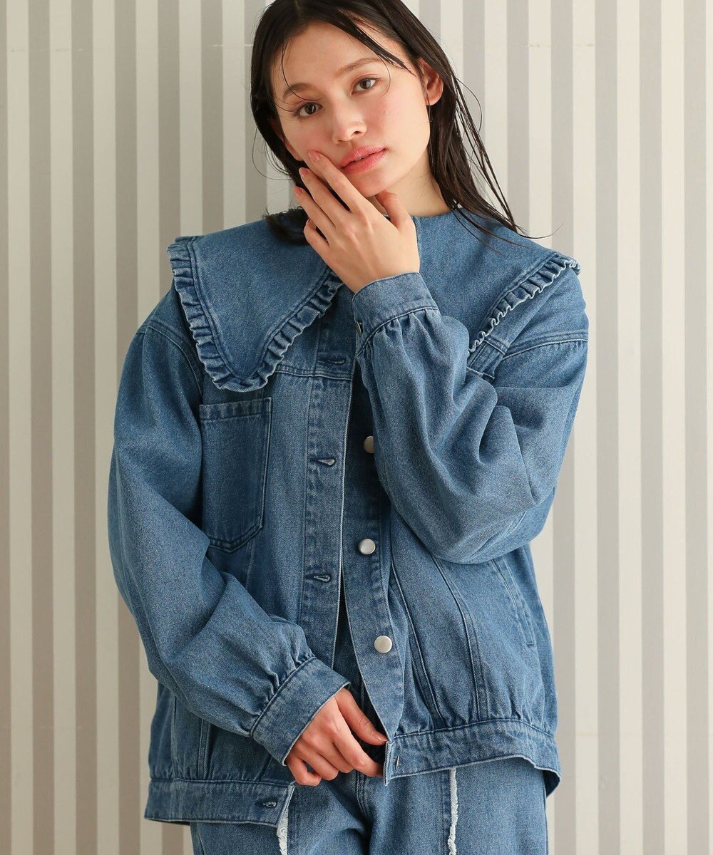 Green Parks ・ＤＯＵＢＬＥ　ＦＬＡＧＳ　フリルカラーＧジャン 