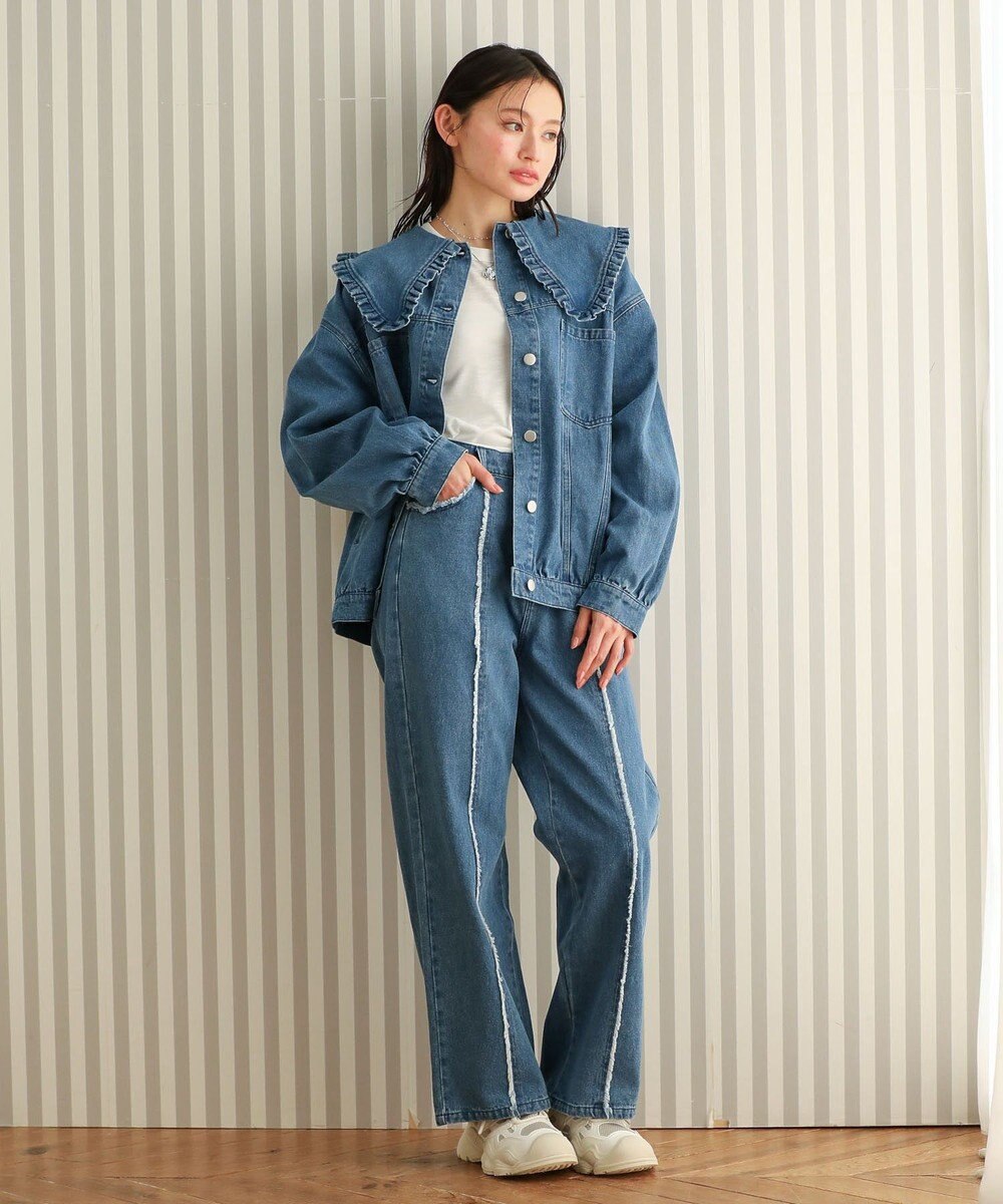 Green Parks ・ＤＯＵＢＬＥ　ＦＬＡＧＳ　フリルカラーＧジャン 