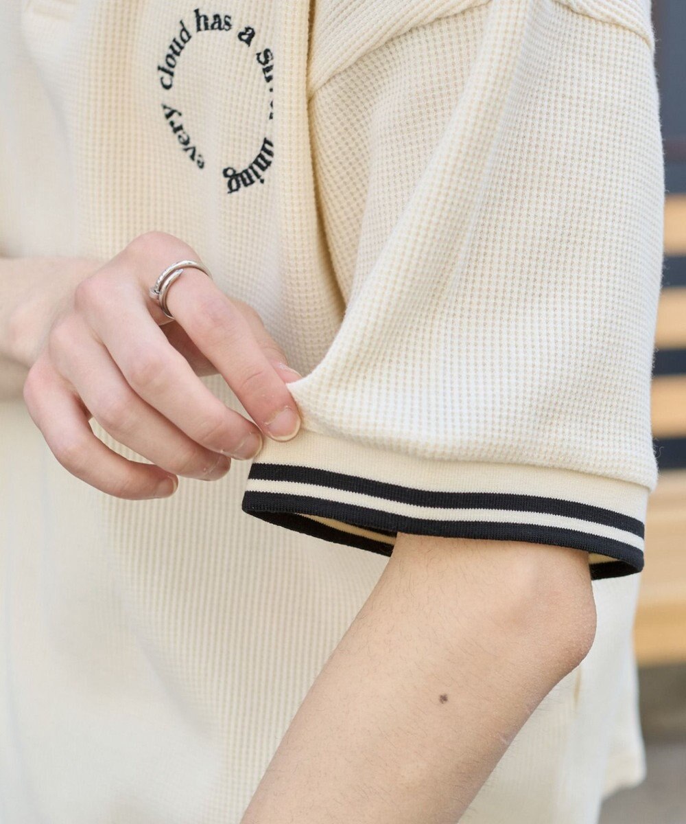 WEGO 【ユニセックス着用ITEM/MLサイズ展開】ワッフルラインポロ 