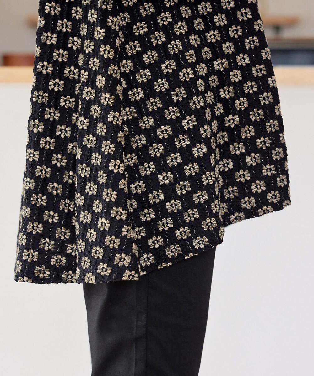 Tiaclasse 【洗える】花柄カットレースフレアトップス 