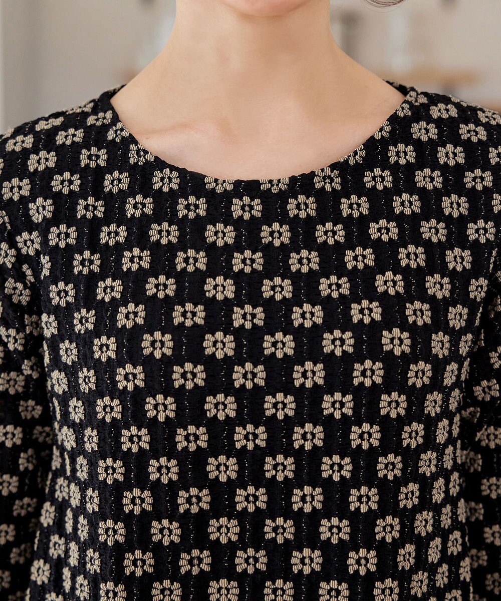 Tiaclasse 【洗える】花柄カットレースフレアトップス 