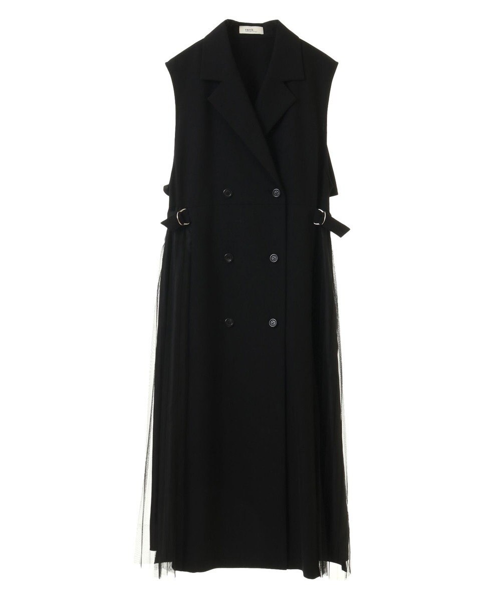 earth music&ecology サイドプリーツジレンチ 