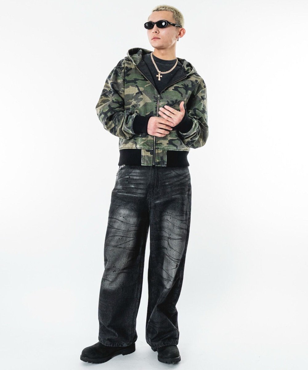 WEGO 【ユニセックス着用ITEM】リップストップフードブルゾン 