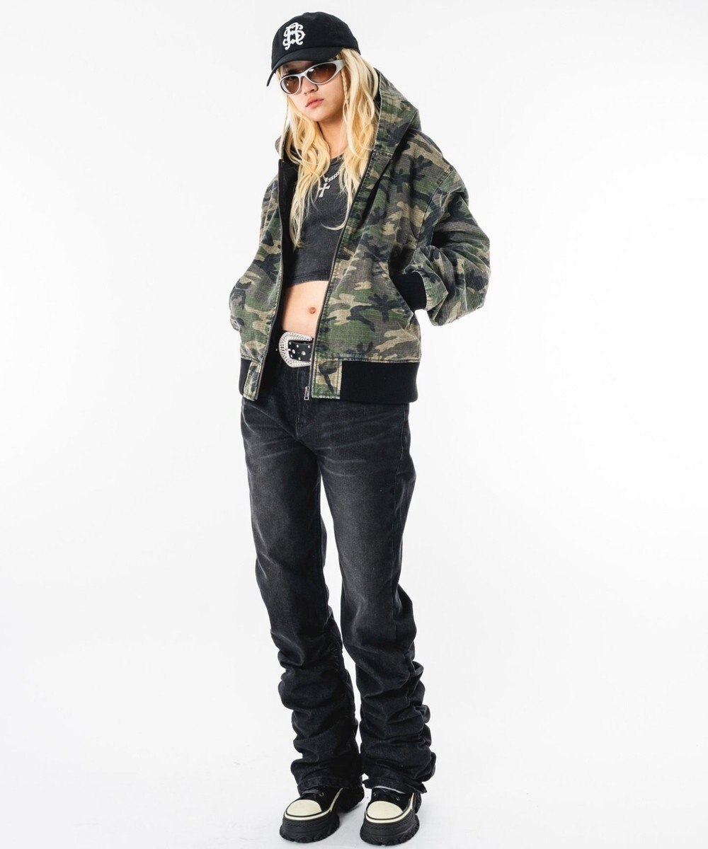 WEGO 【ユニセックス着用ITEM】リップストップフードブルゾン 