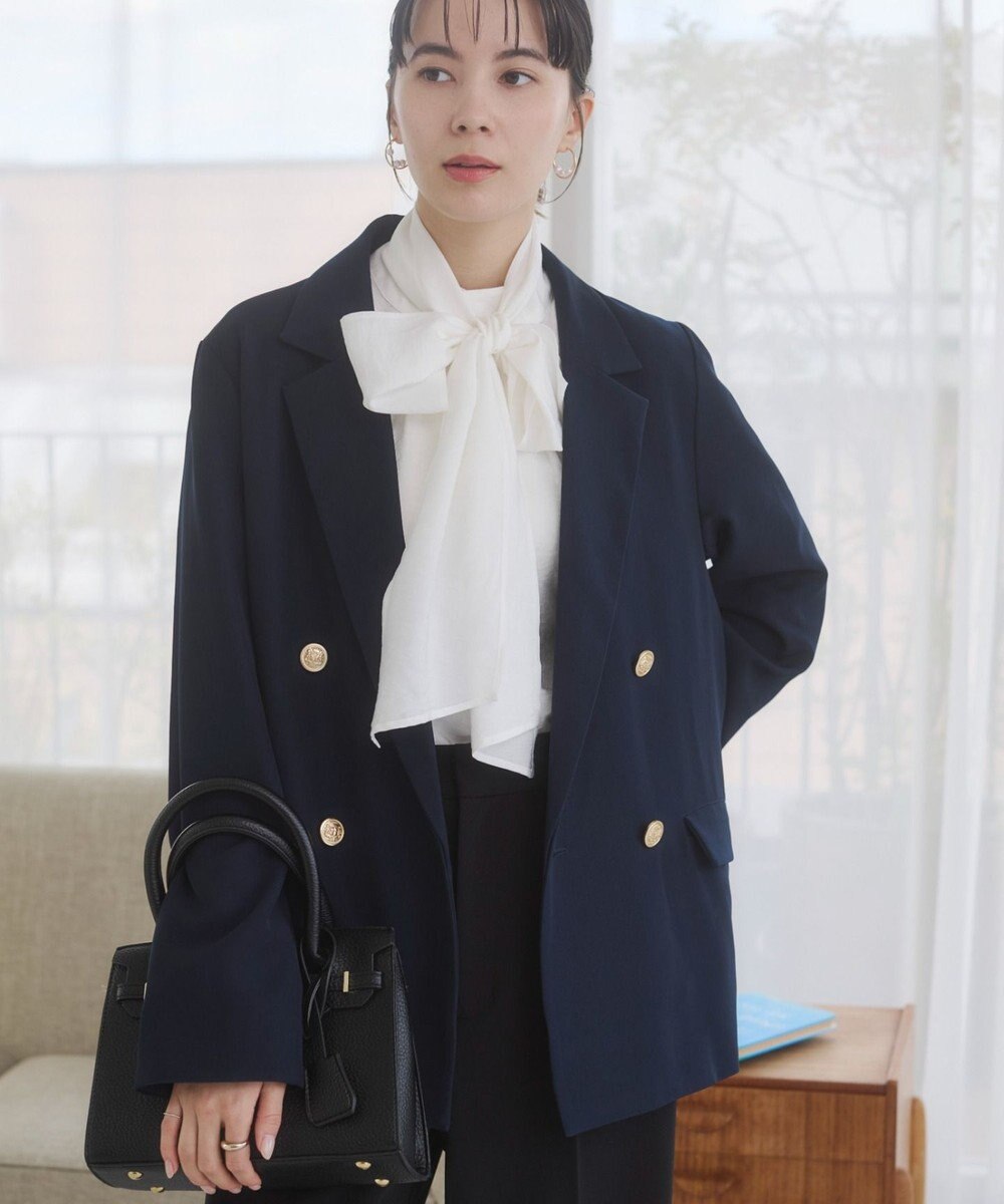 WEGO 【ANGIE VINTAGE/S/Mサイズ展開 / オケージョン対応 / セレモニー対応】ゴールドボタン テーラードジャケット / 金ボタン ダブル ブレザー 