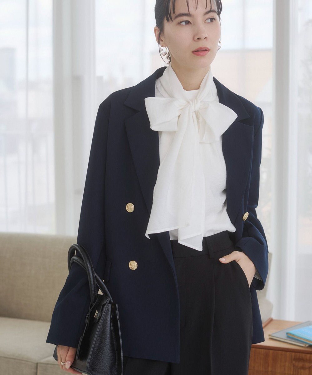 WEGO 【ANGIE VINTAGE/S/Mサイズ展開 / オケージョン対応 / セレモニー対応】ゴールドボタン テーラードジャケット / 金ボタン ダブル ブレザー 