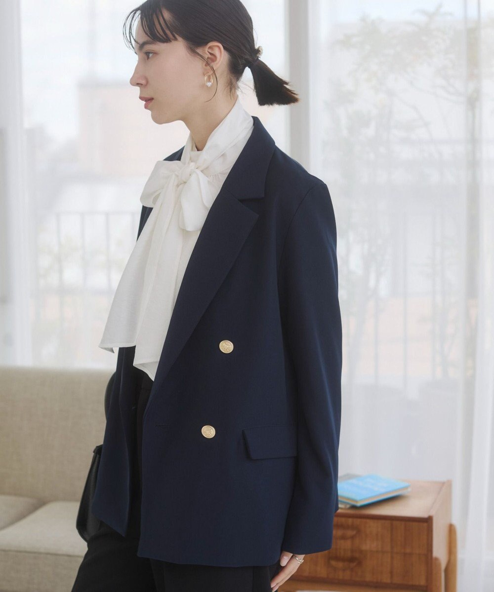 WEGO 【ANGIE VINTAGE/S/Mサイズ展開 / オケージョン対応 / セレモニー対応】ゴールドボタン テーラードジャケット / 金ボタン ダブル ブレザー 