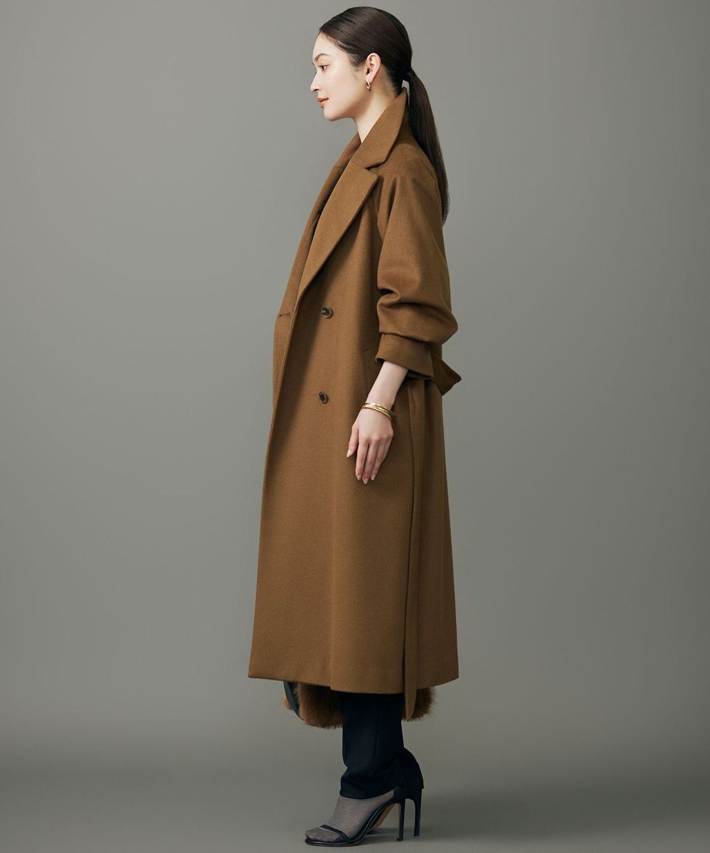 自由区 L 【SHIHOさん着用】Super100sライトビーバーロング コート 