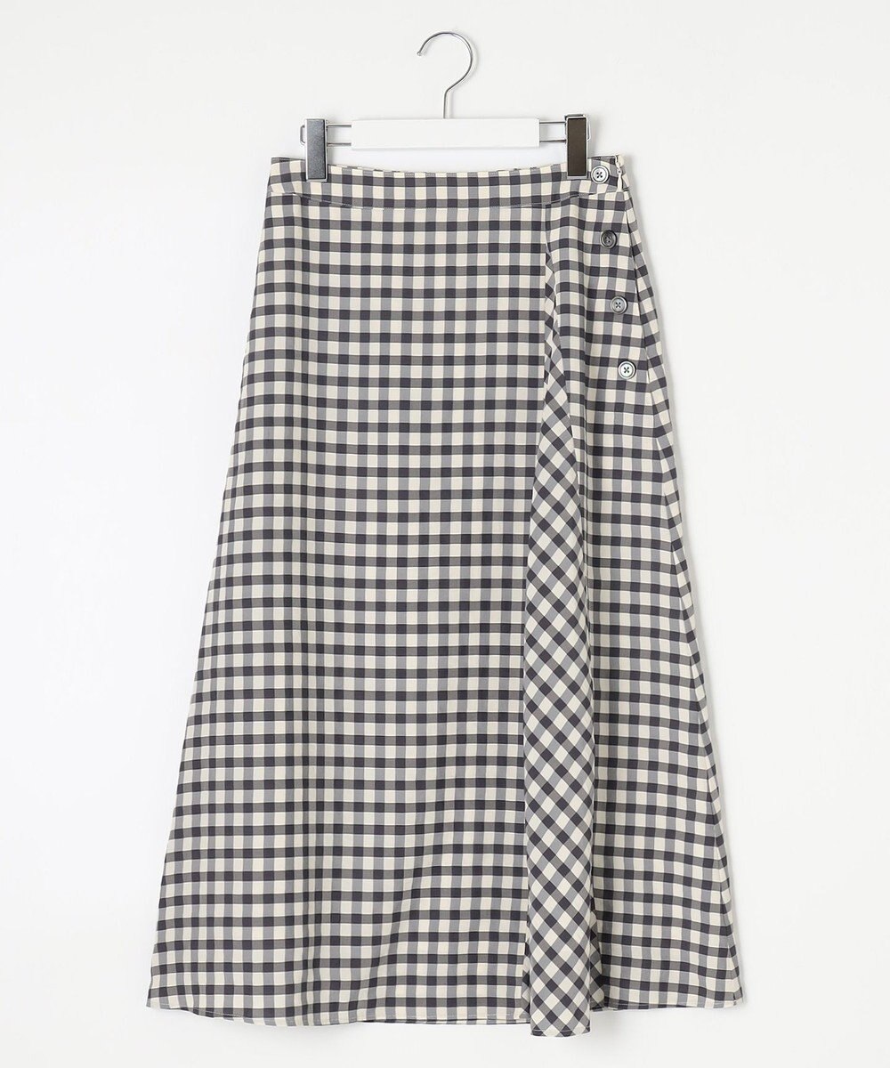 J.PRESS LADIES L 【洗える】アセVisギンガム フレアー スカート 