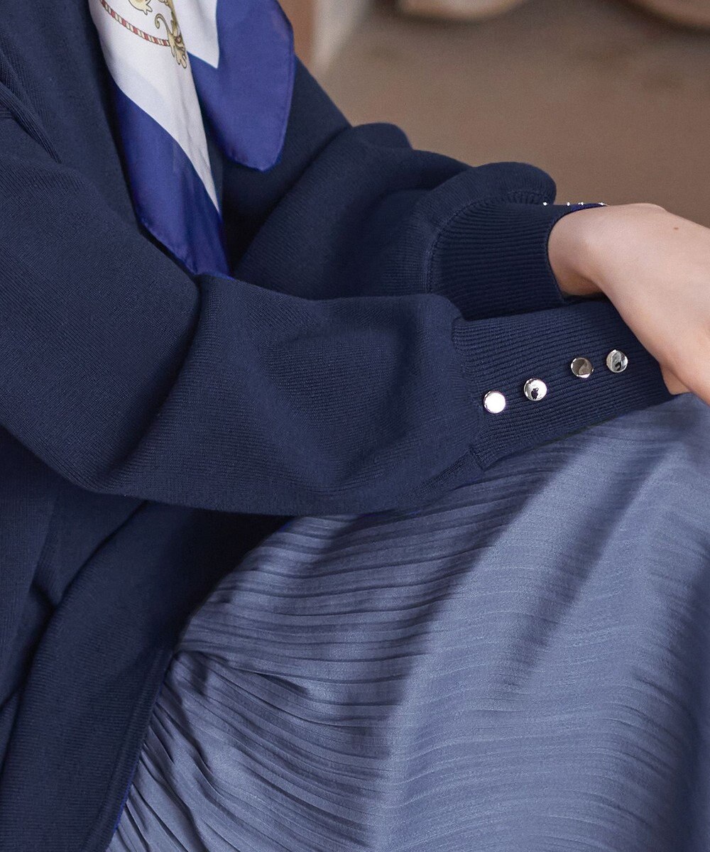 Tiaclasse 【洗える】Vネックラウンドヘムニットチュニック 