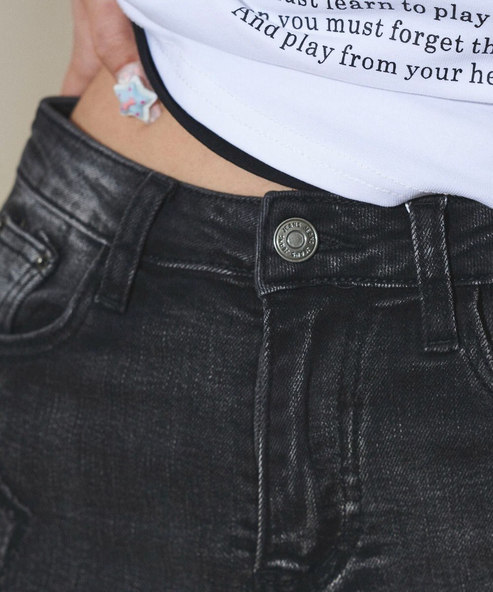 WEGO 【美脚】ダメージフレアデニム 