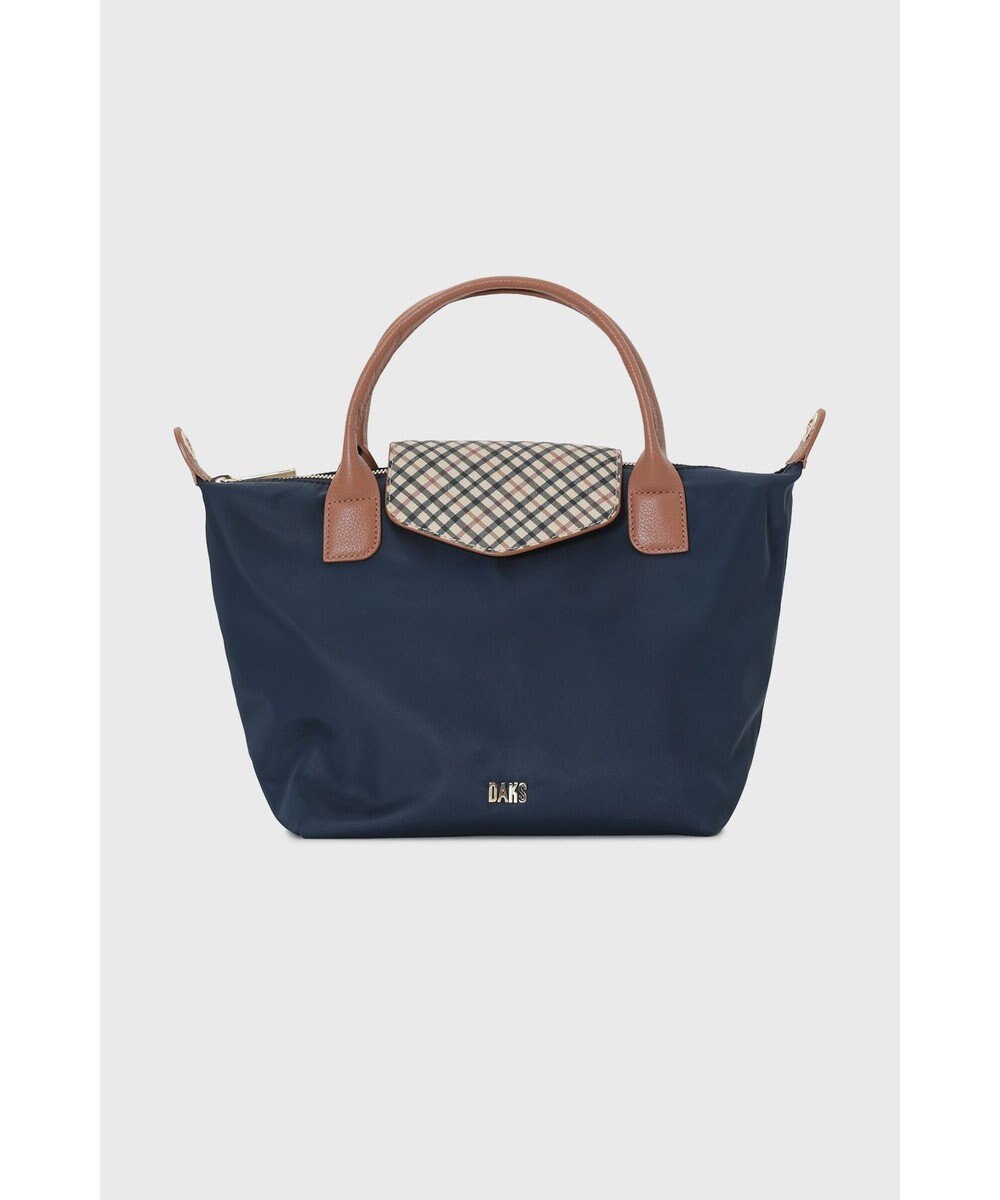 DAKS 【2WAY】ナイロン×牛革 ハウスチェック トートバッグ 