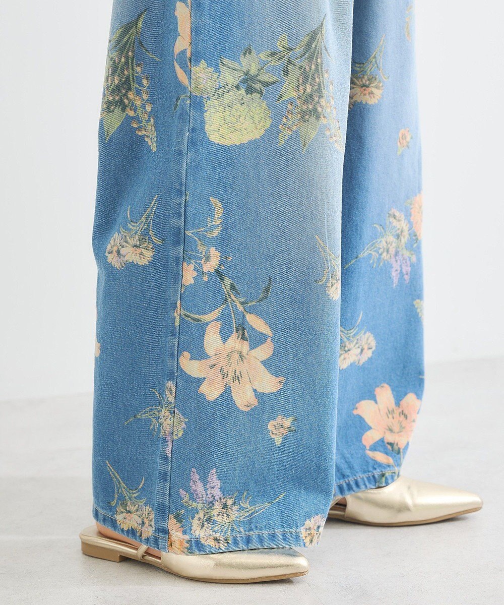 Green Parks ・ＳＵＧＡＲ　ＳＰＯＯＮ　フラワーｐｔデニムワイドパ 